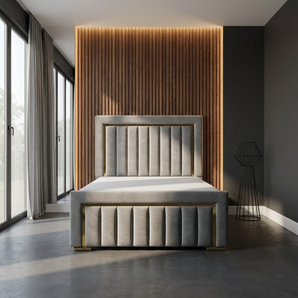 Hilton Bumper — luxury upholstered bed for sale in the UK, cash on delivery