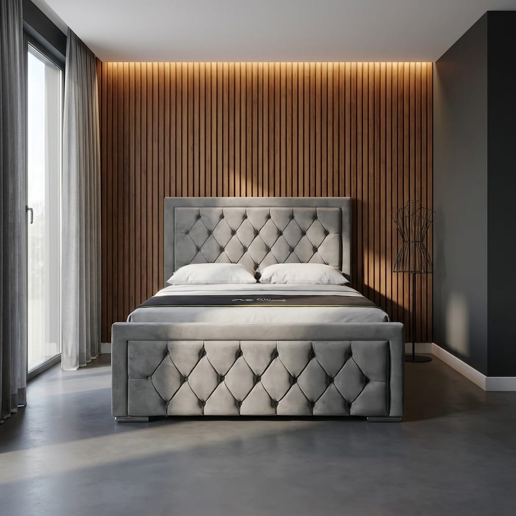Hilton — luxury upholstered bed for sale in the UK, cash on delivery
